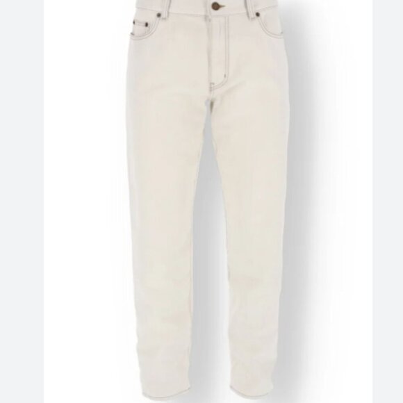 SAINT LAURENT Carrot Fit Denim Jeans Grey Off White Size 28 NWT - Picture 2 of 12